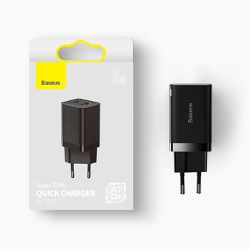 BASEUS SZYBKA ŁADOWARKA SIECIOWA DO TELEFONU 2X USB USB-C 30W PD AFC QC 3.0