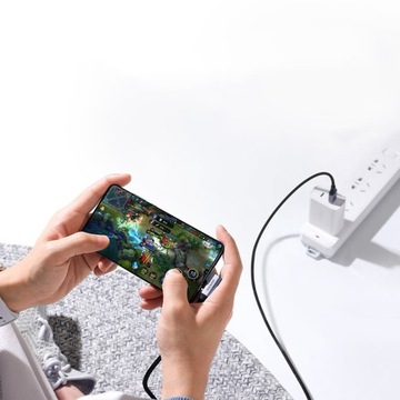 UЗЕЛЕНЫЙ КАБЕЛЬ УГЛОВОЙ USB / USB-C 3A 1M ПЕРЕДАЧА ДАННЫХ ДО 5 Гбит/с