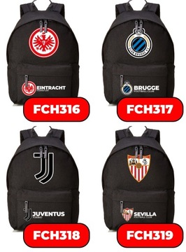 Черный школьный рюкзак ФК Барселона с футбольными клубами и спортивными узорами