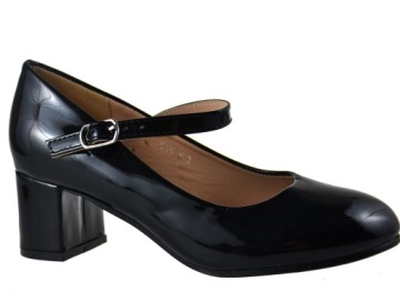 Лаковые ГАЛА ТАПОЧКИ ВЫСОКИЕ Черные Каблук r33