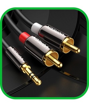 Кабель Аудиокабель JACK 3,5 мм 2x RCA Chinch STEREO 5M HQ Позолоченный