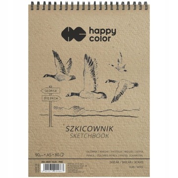SZKICOWNIK NA SPRALI A5 80 ark. 90g HAPPY COLOR