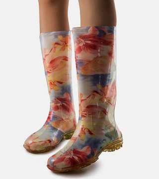 Черные женские модные резиновые сапоги ORCHIDEA 40