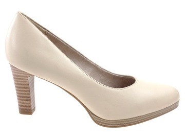 Tamaris buty czółenka 22433 ivory nude skóra 38