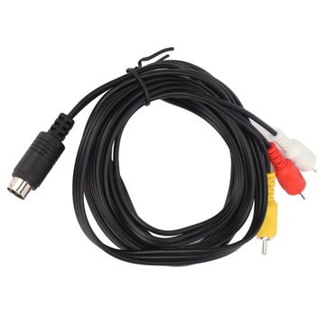 Мини-DIN 9-контактный кабель с 3-мя разъемами RCA
