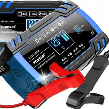 PROSTOWNIK AUTOMATYCZNY DO AKUMULATORA Z FUNKCJA NAPRAWY 12V-8A 24V-4A