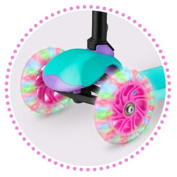 Трёхколесный самокат RICOKIDS LOCO — БИРЮЗОВО-РОЗОВЫЙ