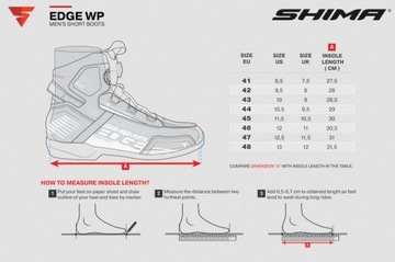 Мотоциклетные туфли SHIMA EDGE WP, размер 48, мотор