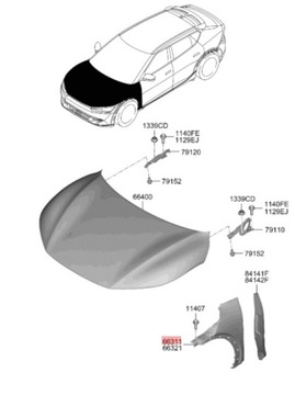 BLATNÍK PŘEDNÍ LEVÝ NEBO PRAVÝ KIA EV6 2021- GT OEM ELEKTR.