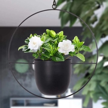 Корзина, подвесной вазон черный 14 см ROS15