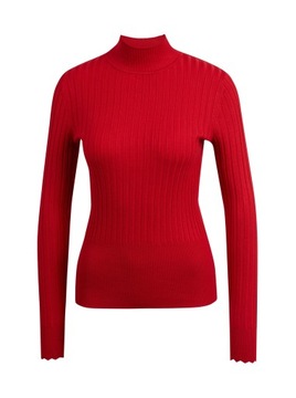 Czerwony damski sweter w prążki ORSAY