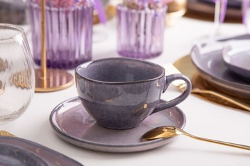 Кофейные чашки и блюдца Altom Design Reactive Violet 220 мл, 4 шт.