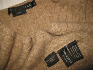 RALPH LAUREN (Black Label) sweter 100% CASHMERE camel r. L (jak NOWY)