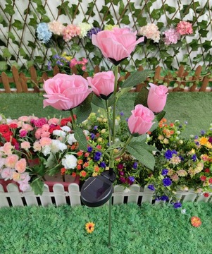 Встраиваемая солнечная лампа ROSE LED цветочная лампа SOLAR FLOWERS меняет цвета