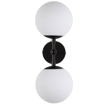 LIGHT PRESTIGE DORADO LP-002/2W BK KINKIET PODWÓJNY CZARNY KULE BIAŁE