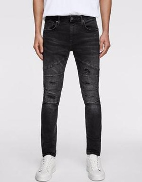 ZARA CZARNE SPODNIE JEANSOWE RURKI 40