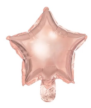 BALONY FOLIOWE RÓŻOWE GOLD ROSE GWIAZDKI GWIAZDKA 19 - 25cm 5szt