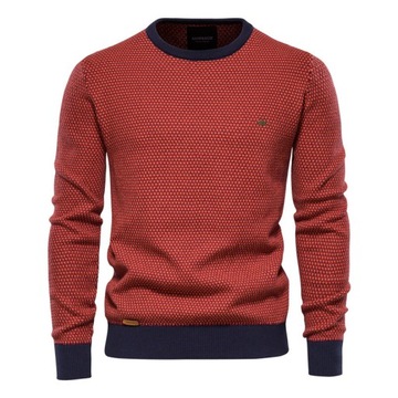 Sweter męski elegancki klasyczny norweski wzór