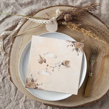 САЛФЕТКИ на годик, день рождения Мишка Тедди и кролик бохо 20 шт