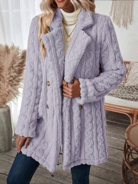 SHEIN fioletowy futerkowy płaszcz damski 44