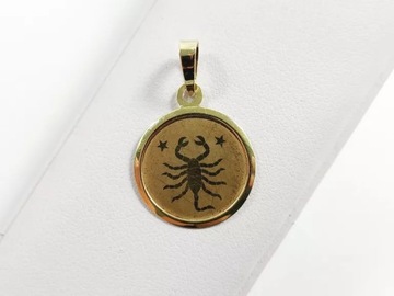 ZŁOTA ZAWIESZKA SKORPION ZNAK ZODIAKU 585 1,30G