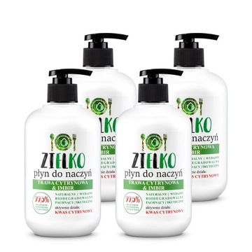 ZIELKO Zestaw Płyn do mycia naczyń TRAWA CYTRYNOWA 4x500ml (3+1)