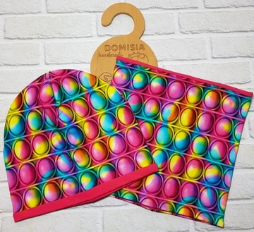 Осенне-весенняя шапка-шарф 56-58 Popity Pop it