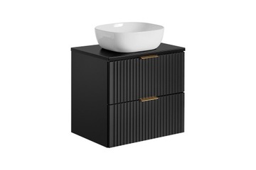 CZARNA SZAFKA ŁAZIENKOWA Z BLATEM 60 CM UMYWALKA