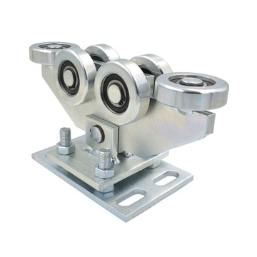 КОМПЛЕКТ ТЕЛЕЖЕК ДЛЯ ОТКАТНЫХ ВОРОТ 80x80x5 6 РОЛИКОВ СТАЛЬНЫЕ РОЛИКЫ