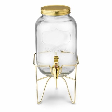 SŁOIK SZKLANY KRANIKIEM STOJAK TADAR APEROL LEMONIADĘ 4 L ZŁOTY