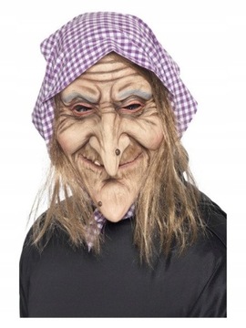 MASKA GUMOWA WIEDŹMY CZAROWNICA HALLOWEEN