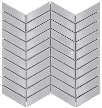 mozaika jodełka francuska CHEVRON biała połysk