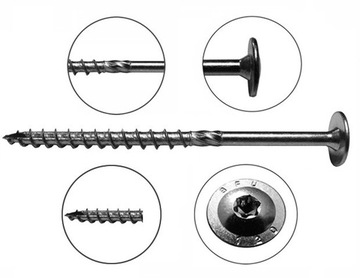 Wkręty do drewna TALERZOWE 8x100 TORX NIERDZEWNE