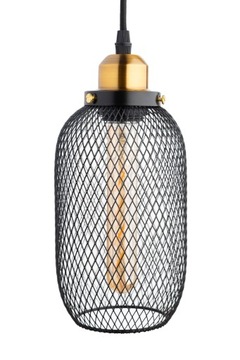 Lampa wisząca sufitowa siateczka metalowa podłużna