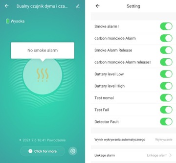 TUYA WiFi DUAL детектор дыма и угарного газа