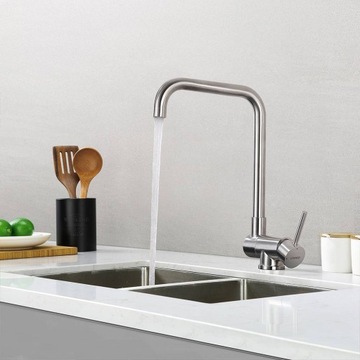 Смеситель для кухни под окном, смеситель для раковины, складной и поворотный, нержавеющая сталь