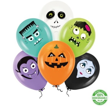 Balony lateksowe Halloween Monsters 12cali 6 sztuk