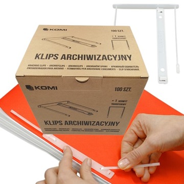Klips archiwizacyjny KOMI zaczep op.100 9091