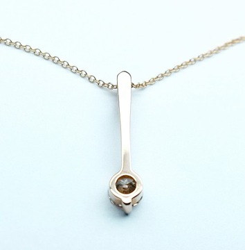 кулон и цепочка, золото 585 пробы, бриллиант 0,45 карата, 2,53 г, сертификат