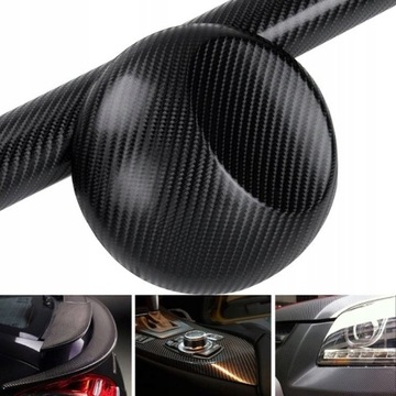 УГЛЕРОДНАЯ ФОЛЬГА CARBON 4D ЧЕРНЫЙ ШПОН 152x50 см