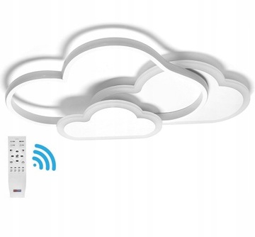 ДЕТСКИЙ СВЕТОДИОДНЫЙ ПОТОЛОЧНЫЙ СВЕТИЛЬНИК БЕЛЫЕ ОБЛАКА 58ВТ ДИСТАНЦИОННЫЙ
