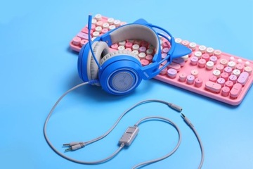 ИГРОВЫЕ НАУШНИКИ КОШАЧЬИ УШИ МИКРОФОН + ПУЛЬТ ДУ