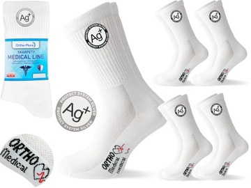 5 белых носков без давления PL Medical Jony AG+