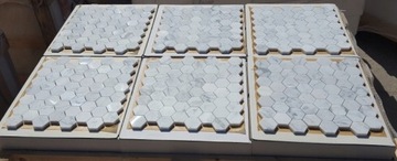 MOZAIKA MARMUROWA PŁYTKI MARMUROWE BIANCO CARRARA HEXAGON