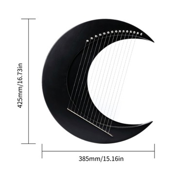 15-strunowy półksiężyc Księżyc Lyre C Key Harp Portable Lyre Stal GO
