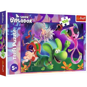 Puzzle 100 Smok Diplodok i przyjaciele 5+ Trefl 16486