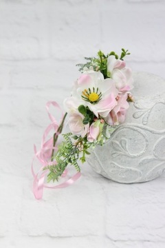 Венок для первого причастия РОЗОВЫЙ анемон, нежный и утонченный