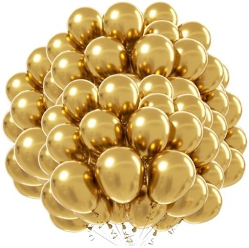 Balony Złote Chrom Metaliczne Balony Chromowane Złoto Wesele Komunia 100szt