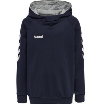 HUMMEL GRANATOWA BLUZA KAPTUR LOGO KONTRAST BSC HMP__164