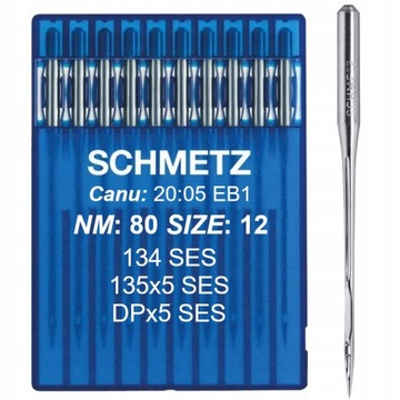 Igły z kulką do stebnówki 80| 135x5 SES DPx5 gruba okrągła kolba 2 mm
